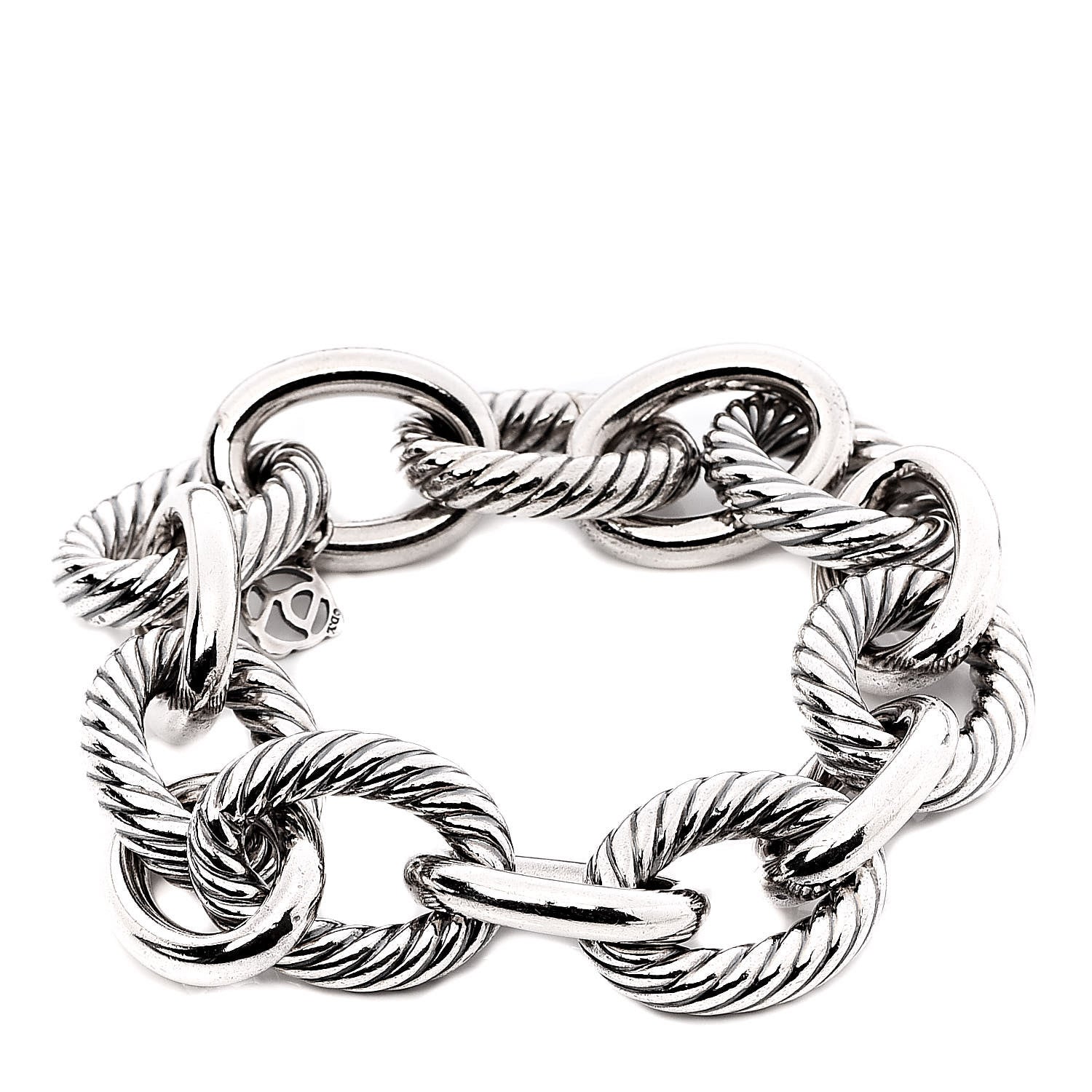 David Yurman Sterling Silver 17mm Extra Large Oval Link Bracelet 1 of 4