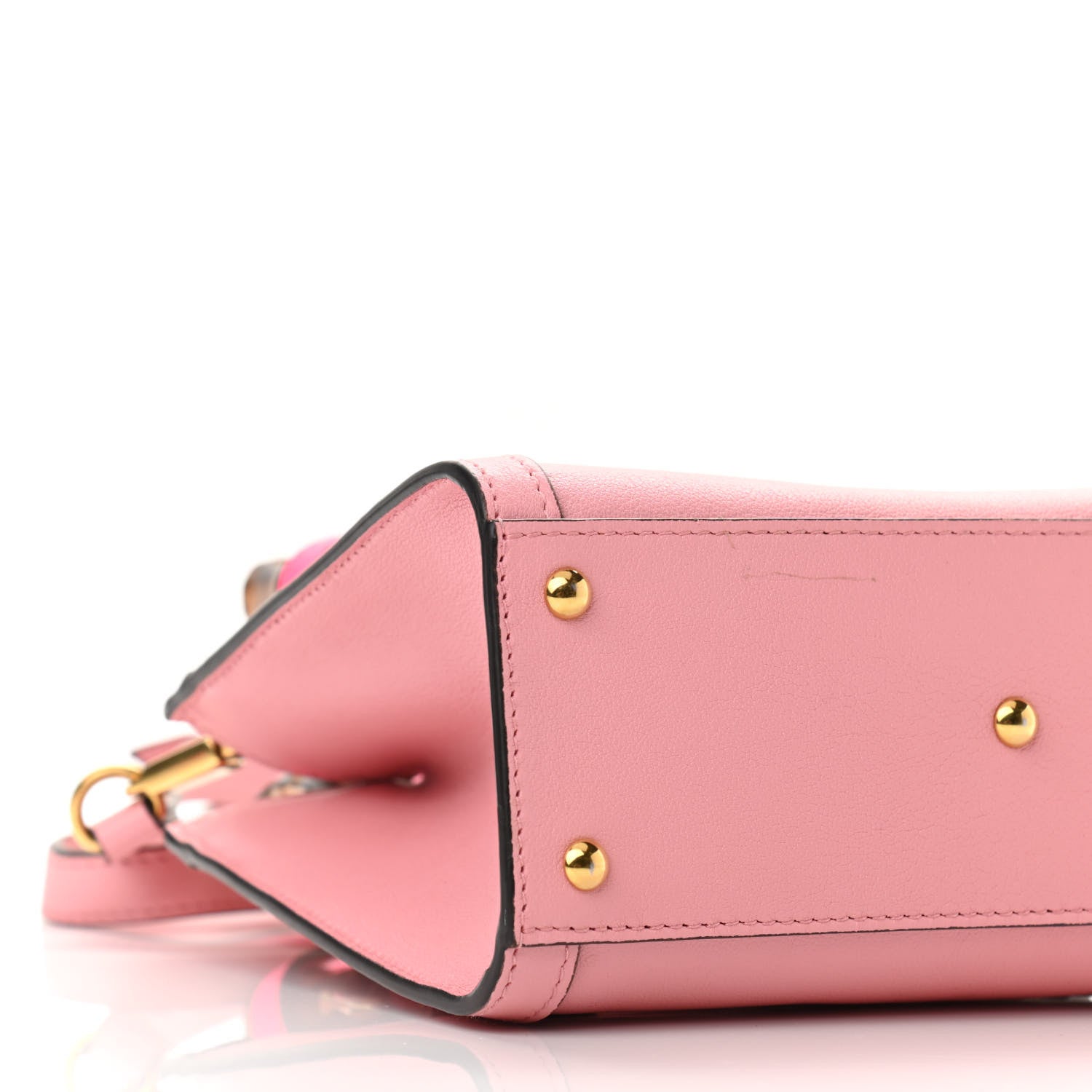Gucci Wonka Grain Calfskin Mini Diana Tote Bag Wild Rose Fuxia Fluo 9 of 11