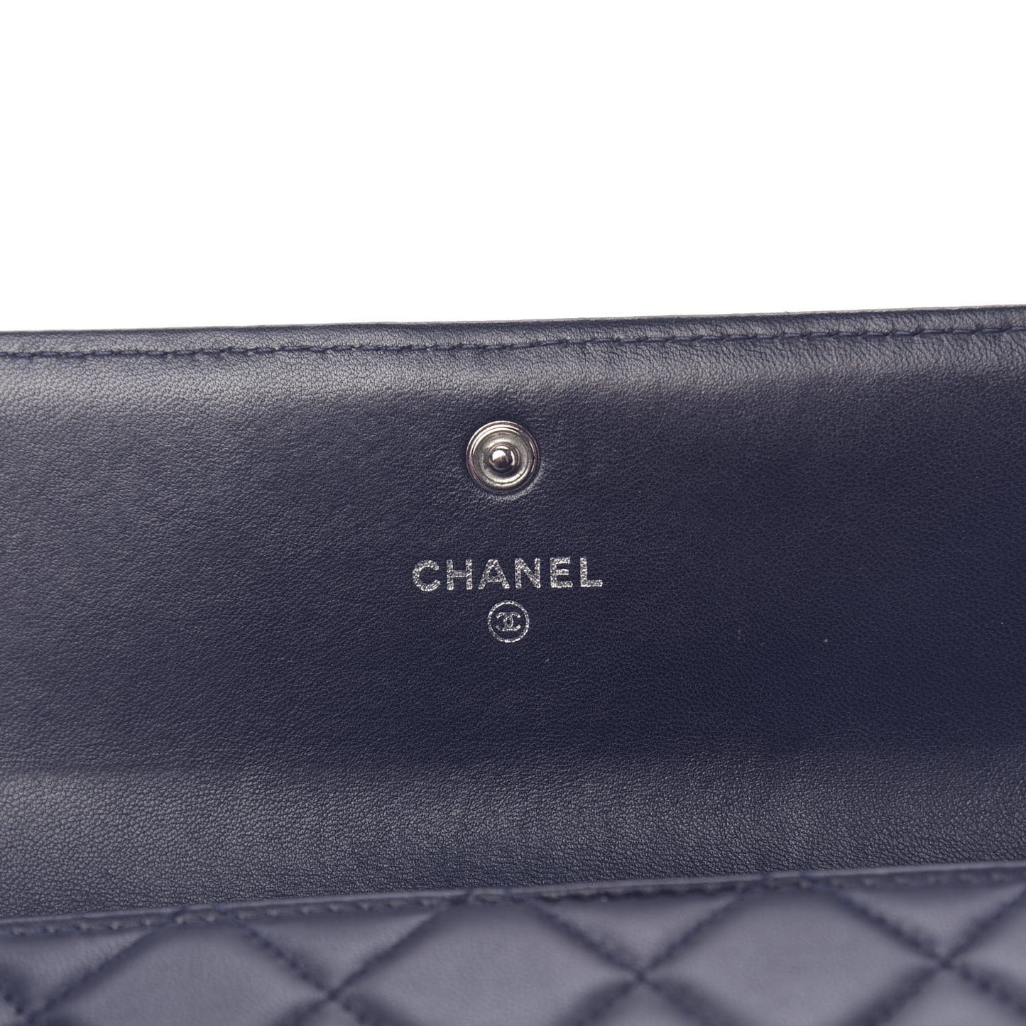 Lambskin Quilted Boy Flap Wallet Blue