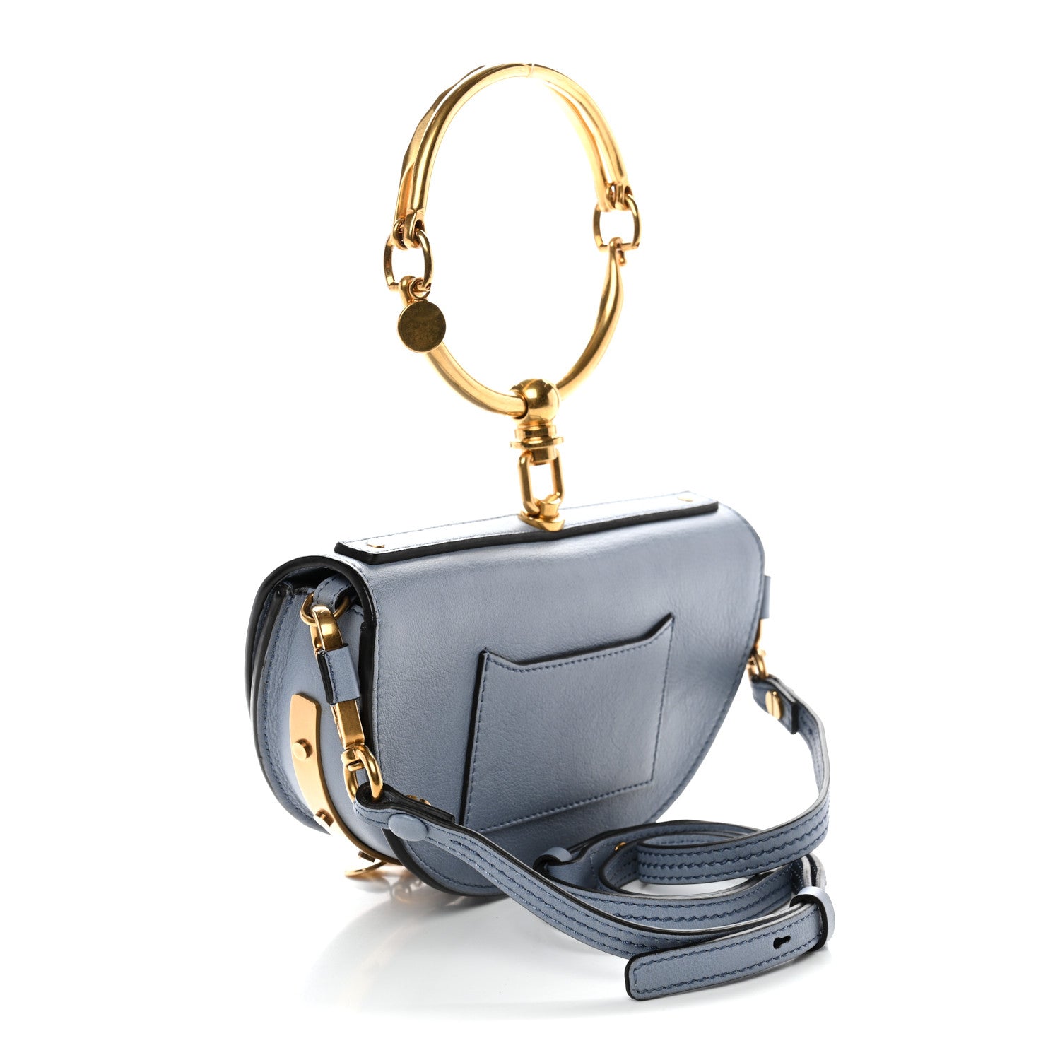 Chloe Calfskin Small Nile Bracelet Minaudiere Bag Washed Blue 3 of 13