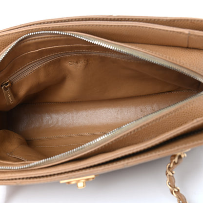 Chanel Caviar Quilted Shopping Tote Beige 4 of 5