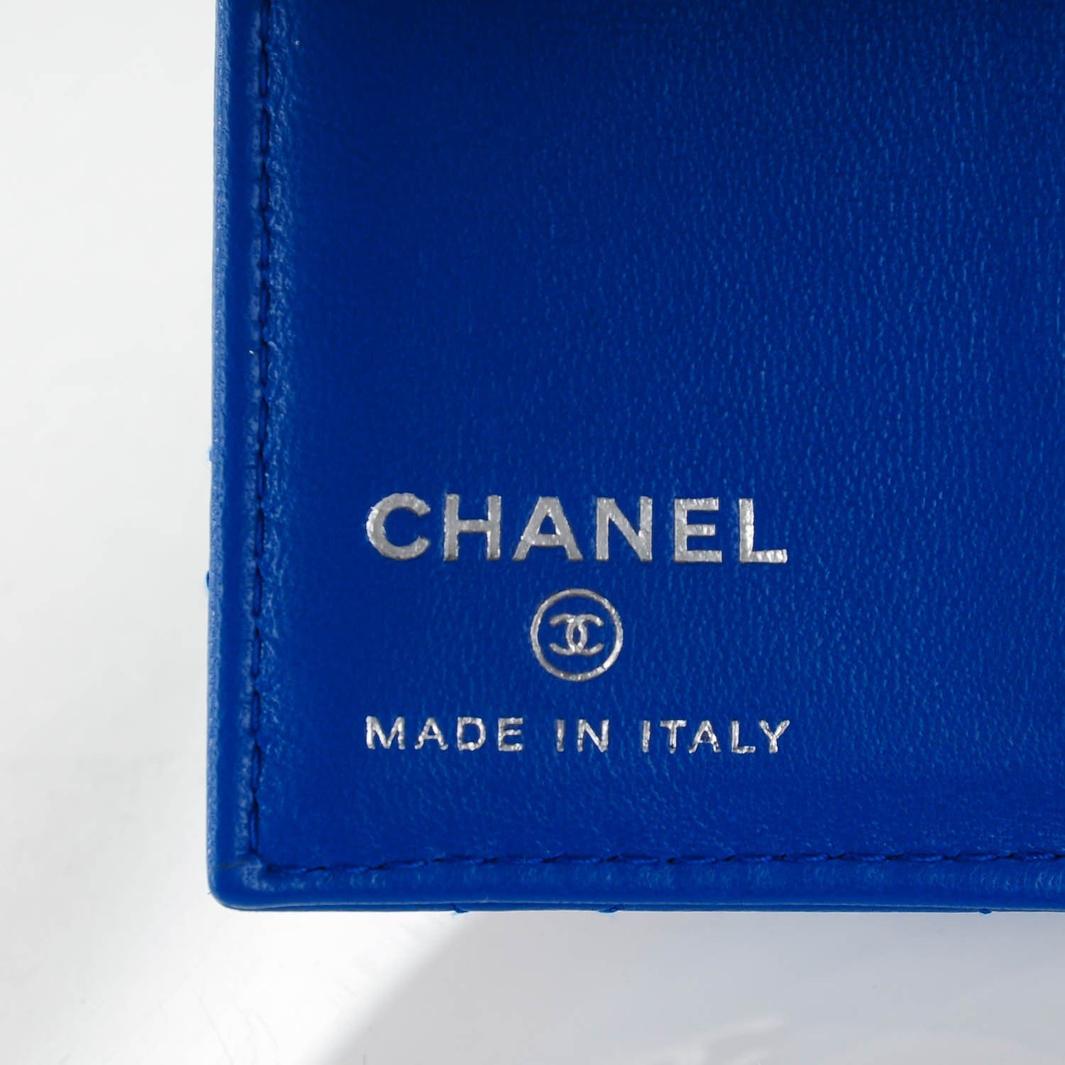 Chanel Lambskin Quilted Card Holder Wallet Blue 6 of 7