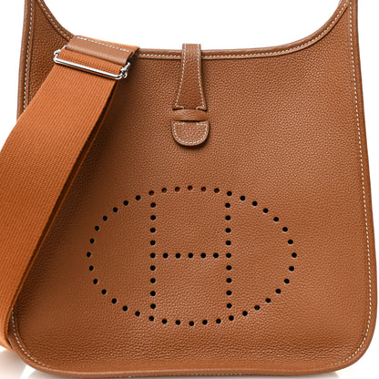Hermes Taurillon Clemence Evelyne III PM Gold 8 of 10