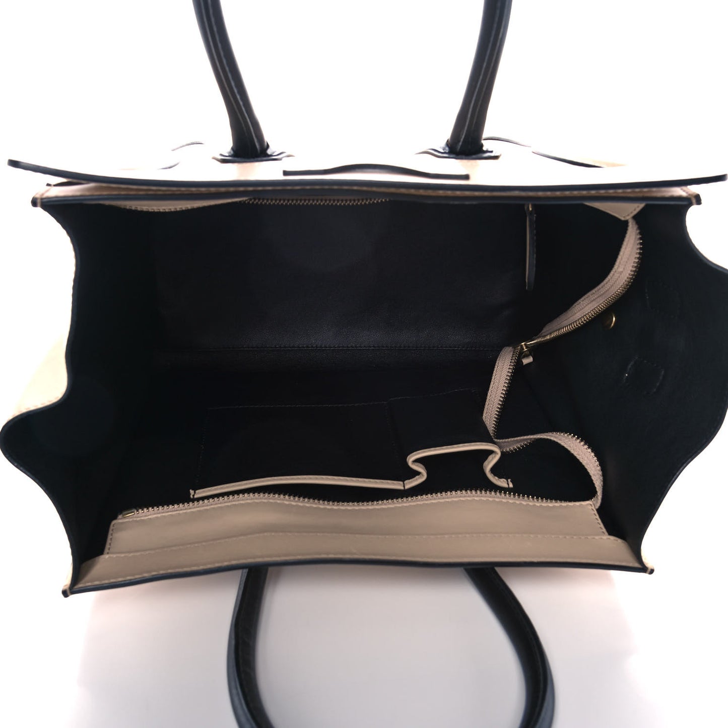 Satin Calfskin Mini Bi-Color Luggage Powder Black
