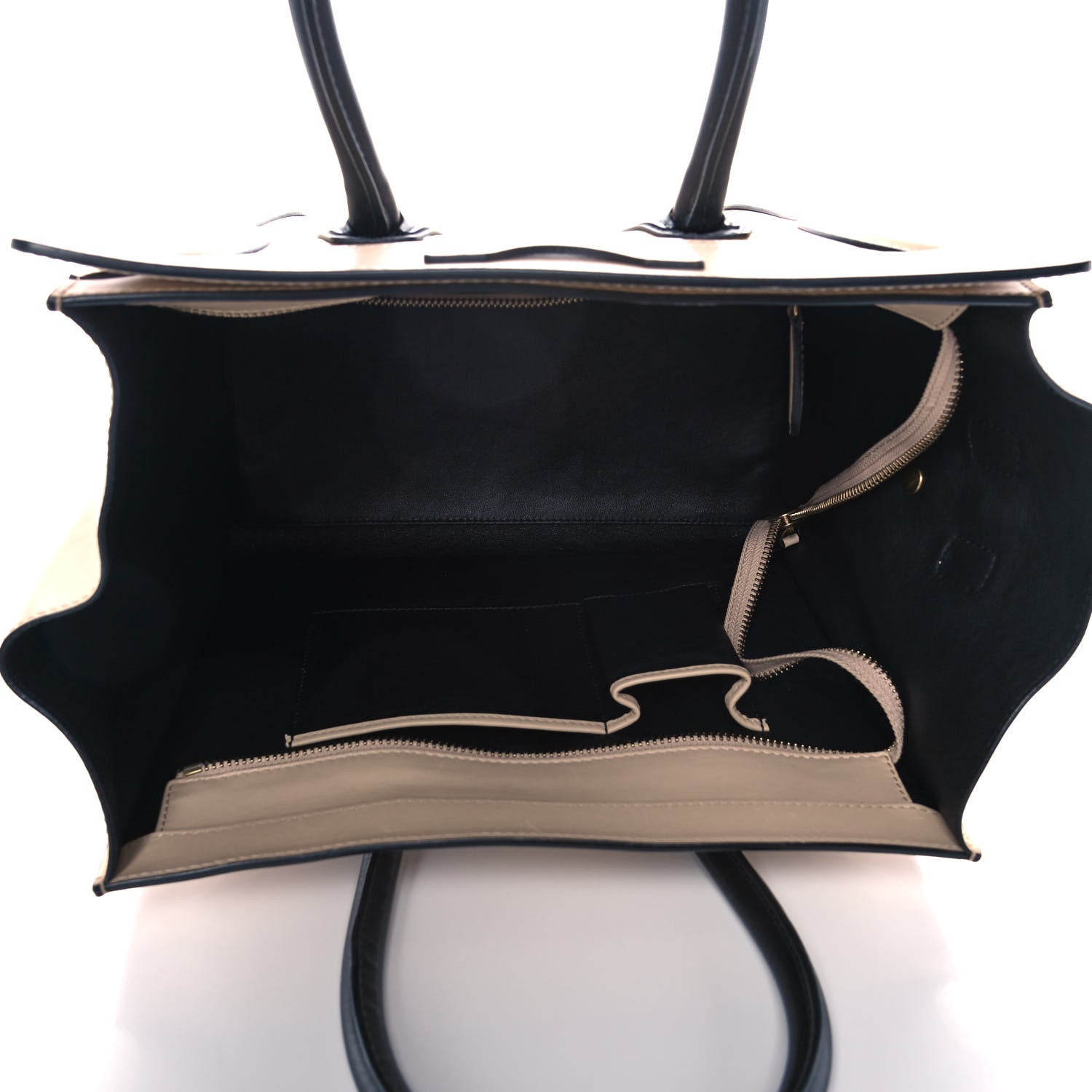 Celine Satin Calfskin Mini Bi-Color Luggage Powder Black 5 of 17