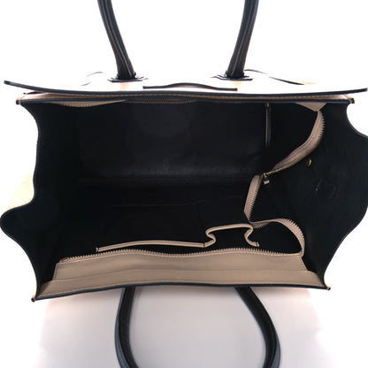 Celine Satin Calfskin Mini Bi-Color Luggage Powder Black 5 of 17