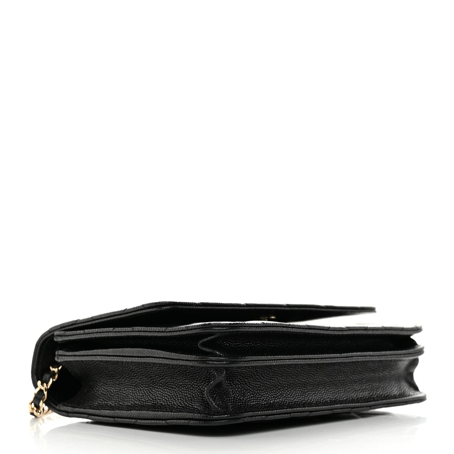 Caviar Quilted Square Wallet On Chain WOC Black