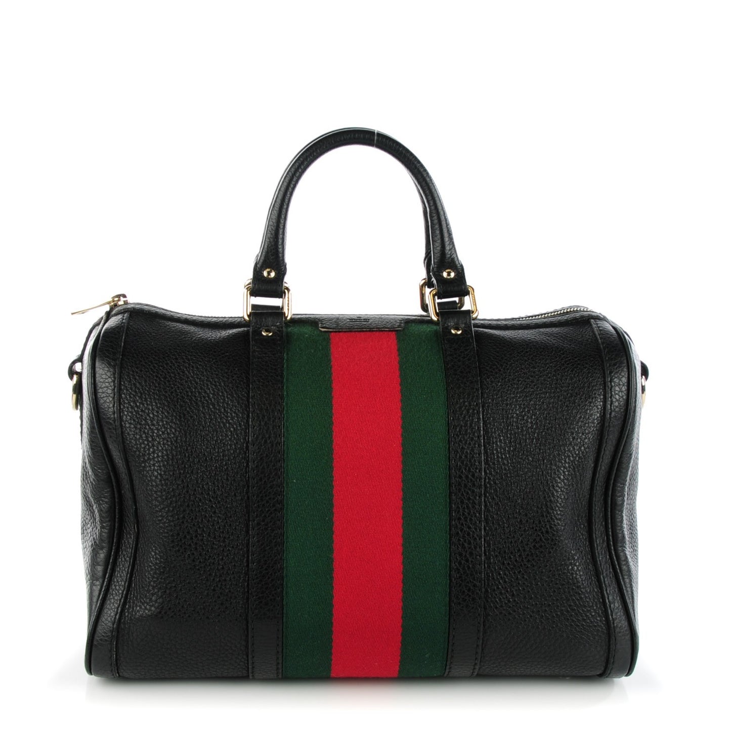 Calfskin Vintage Web Medium Boston Black