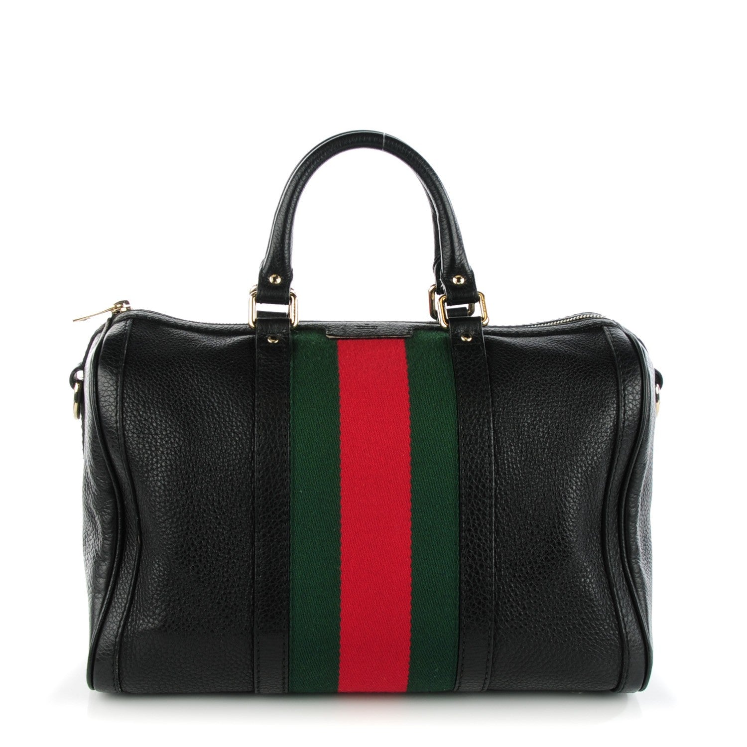 Gucci Calfskin Vintage Web Medium Boston Black 1 of 7