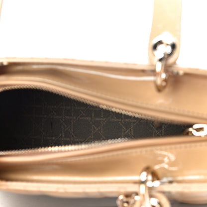 Christian Dior Patent Cannage Medium Lady Dior Beige 5 of 13