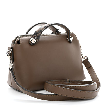 Fendi Vitello Dolce Bi-Color FF 1974 Embossed Mini By The Way Boston Bag Maya Black 3 of 11