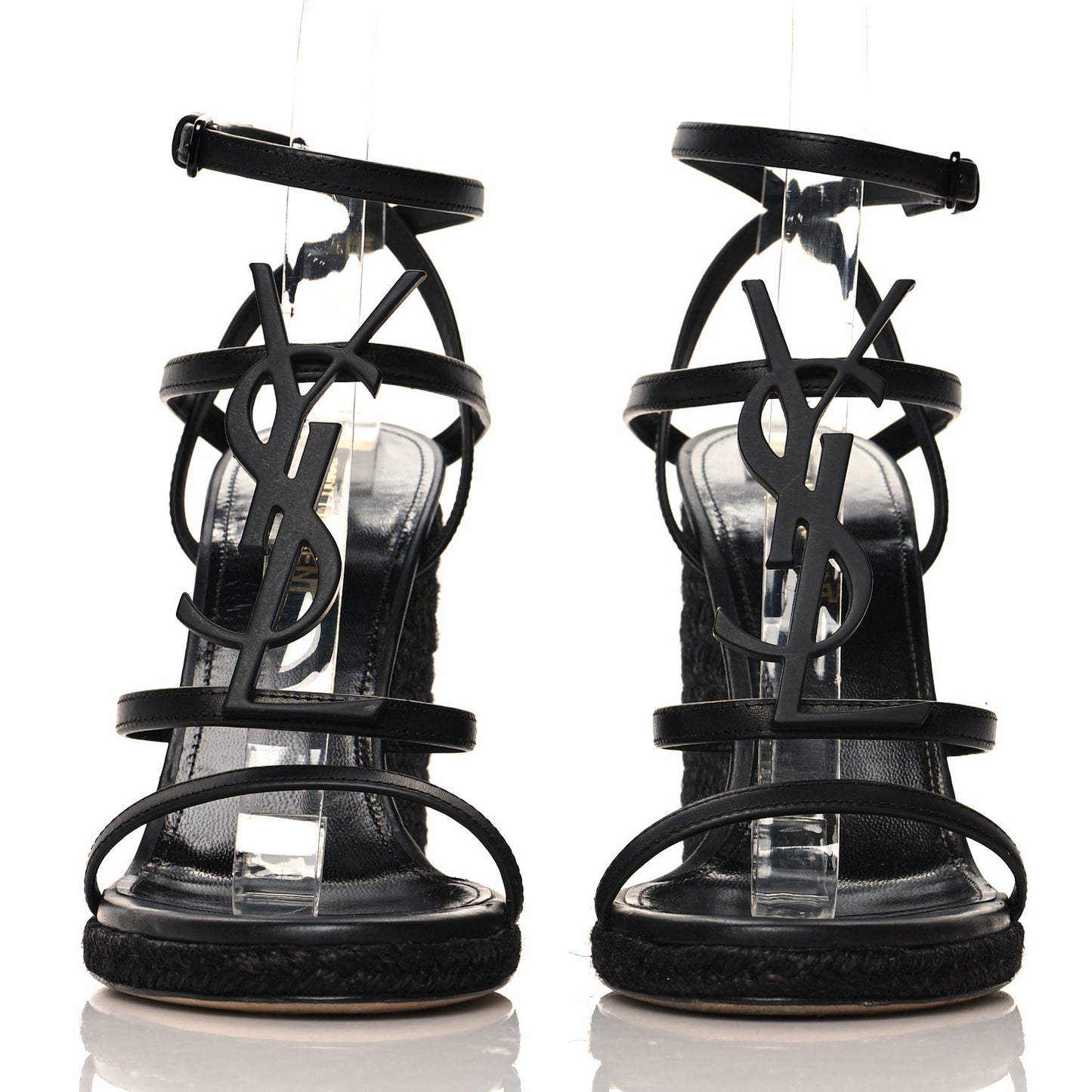 Calfskin Cassandra Espadrille 105 Wedges 37 Black