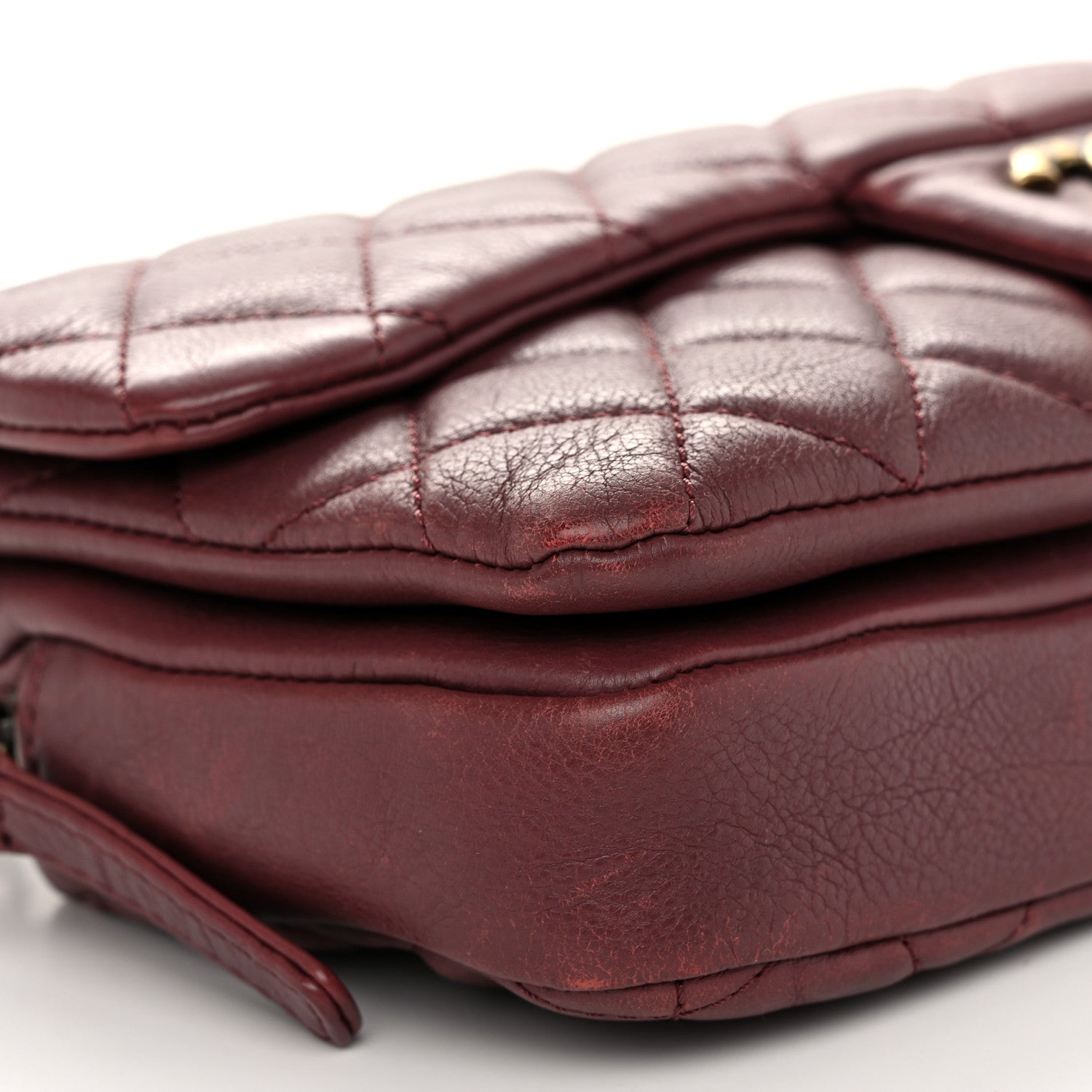 Chanel Calfskin Quilted Medium CC Crown Flap Burgundy 9 of 10