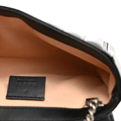 Gucci Calfskin Matelasse Aria Super Mini GG Marmont Shoulder Bag Black 5 of 10