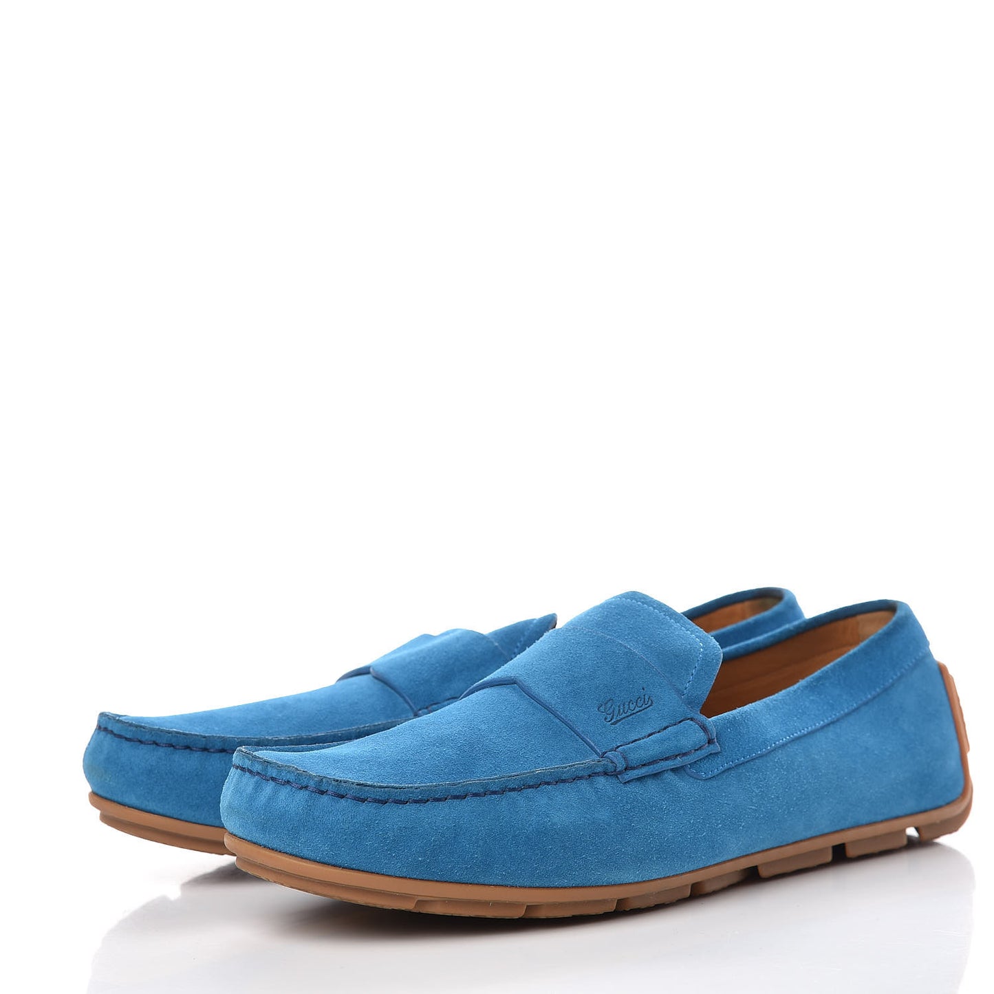 Suede Mens Driver Loafers 8 Riviera Blue
