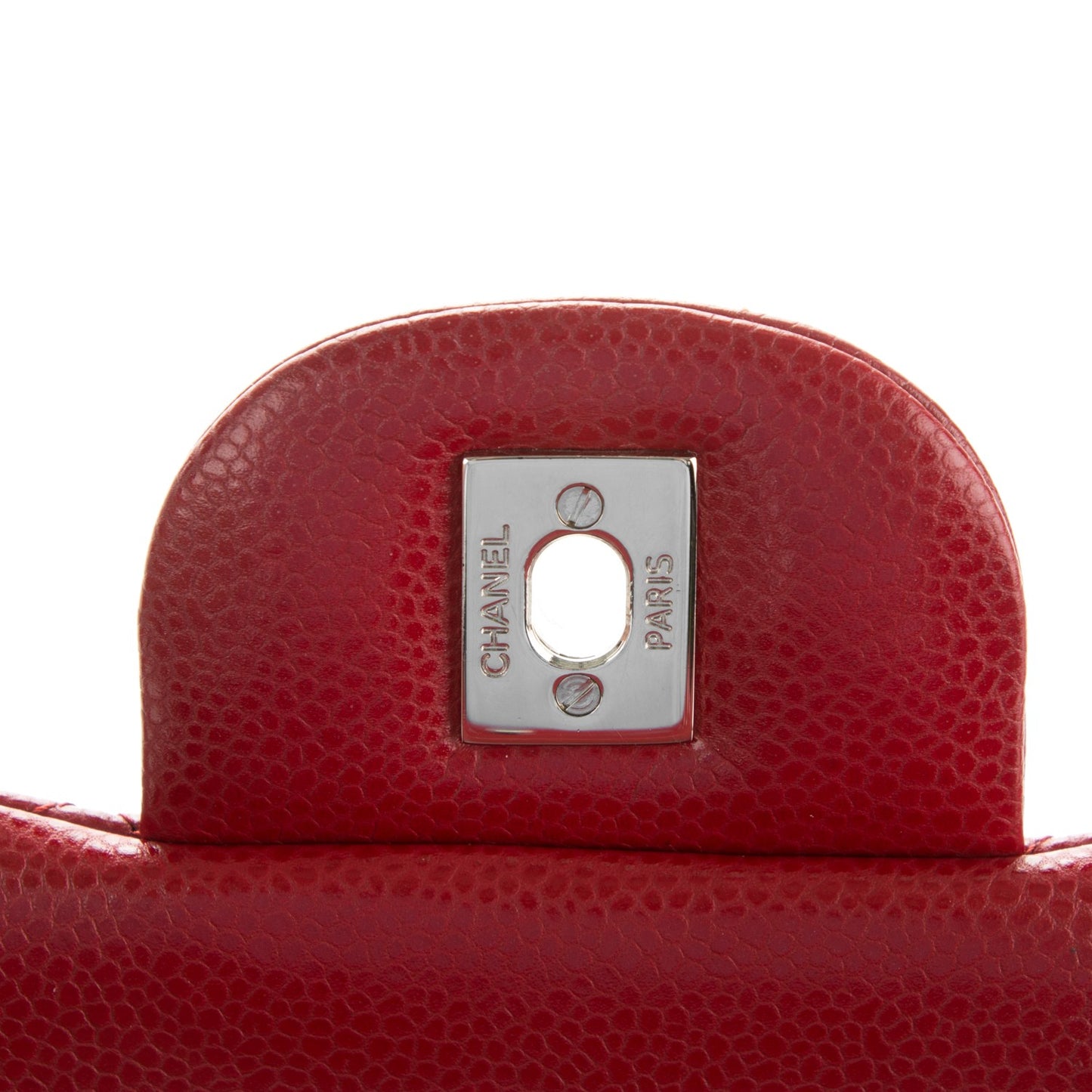 Caviar Quilted Jumbo Double Flap Dark Red