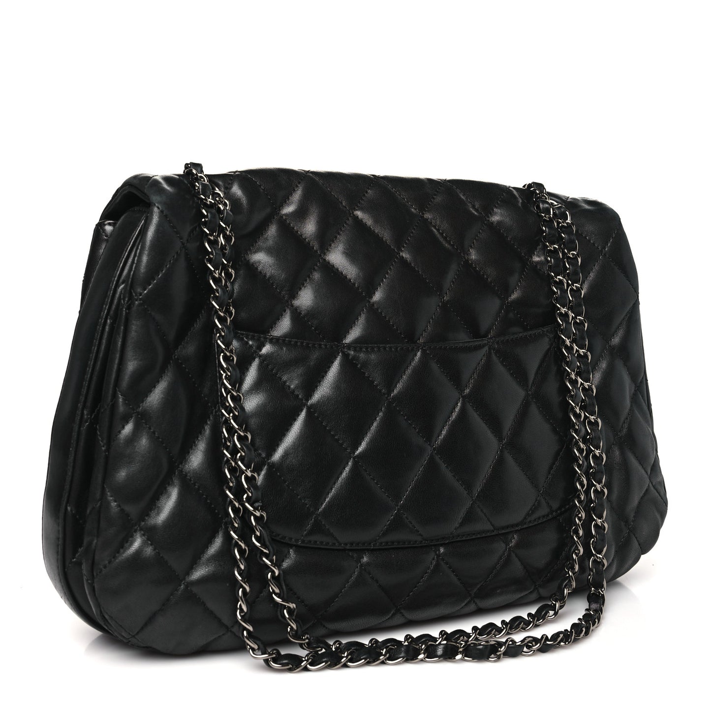 Lambskin Quilted Chanel 3 Maxi Flap Bag Black