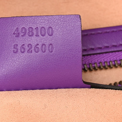 Gucci Calfskin Matelasse Sylvie Web Small GG Marmont Top Handle Shoulder Bag Shine Purple 8 of 12