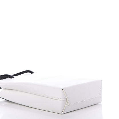 Balenciaga Squared Calfskin Logo Shopping Phone Holder Bag White Light Green 6 of 10