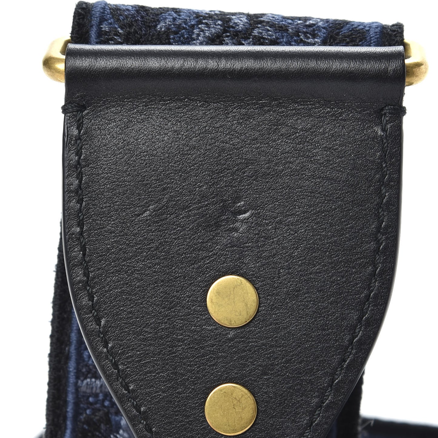Canvas Embroidered Studded KaleiDiorscopic Adjustable Shoulder Strap Blue