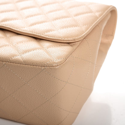 Chanel Caviar Quilted Jumbo Single Flap Beige Clair 9 of 11