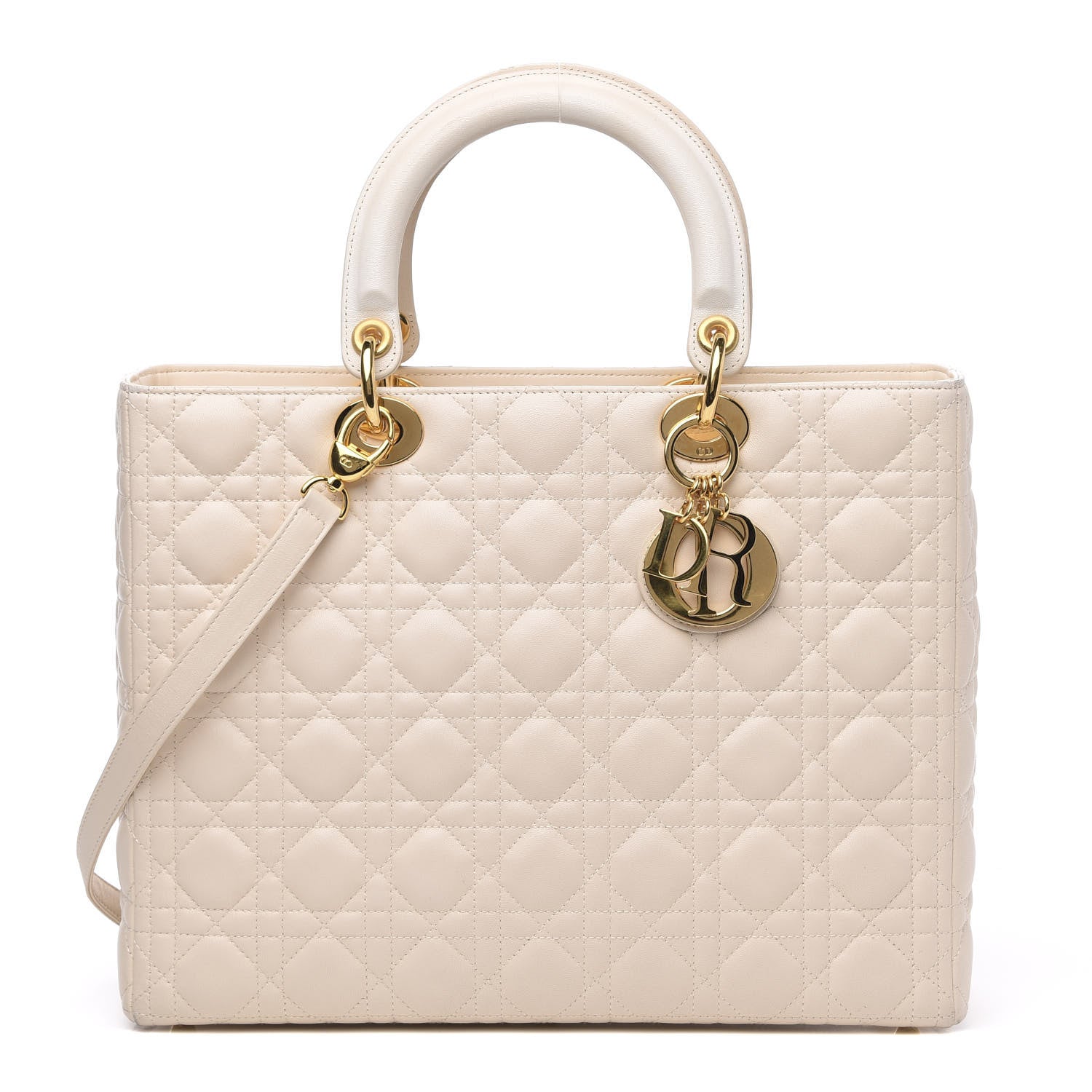 Christian Dior Lambskin Cannage Large Lady Dior Light Beige 1 of 11
