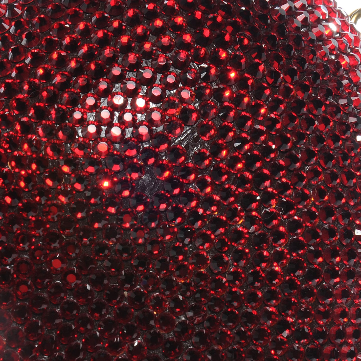 Crystal Heart Minaudiere Clutch Red