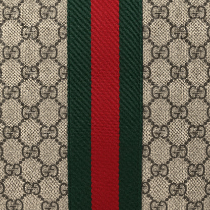 Gucci GG Supreme Monogram Textured Dollar Calfskin Web Ophidia Savoy Garment Bag Beige Ebony New Acero 8 of 12