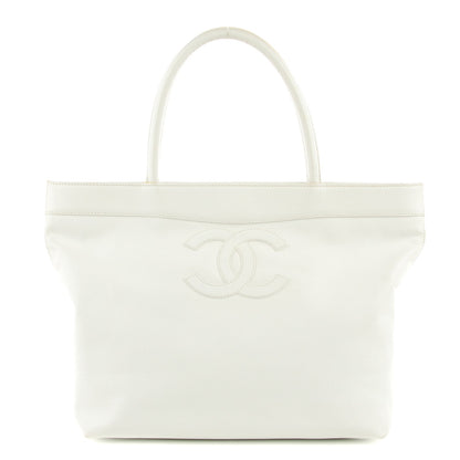 Chanel Caviar CC Tote White 1 of 8