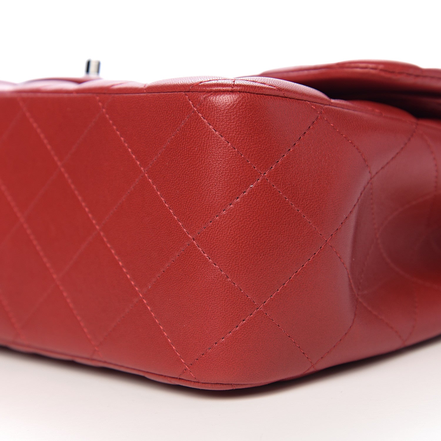Chanel Lambskin Quilted Jumbo Double Flap Red 8 of 10
