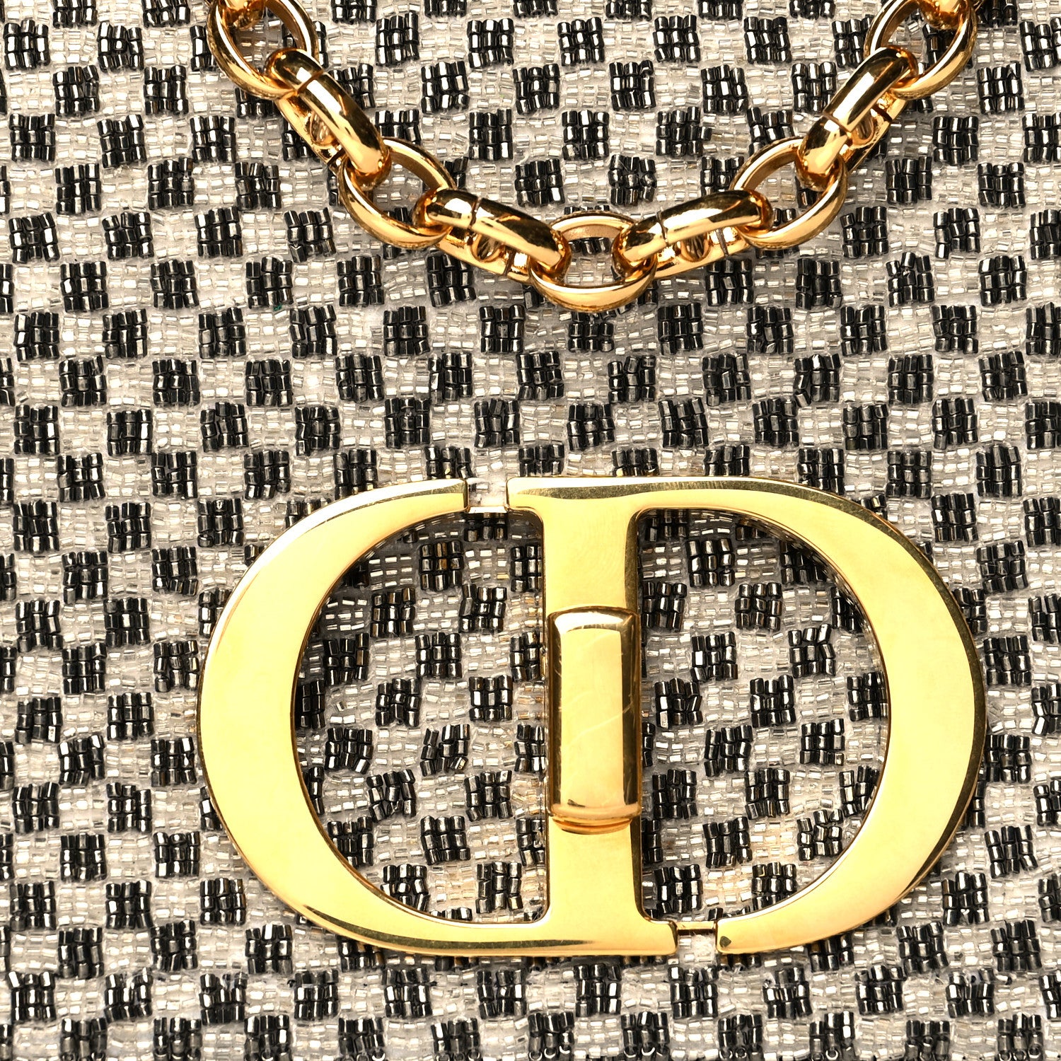 Christian Dior Calfskin Beaded Small Caro Bag Grey 9 of 9