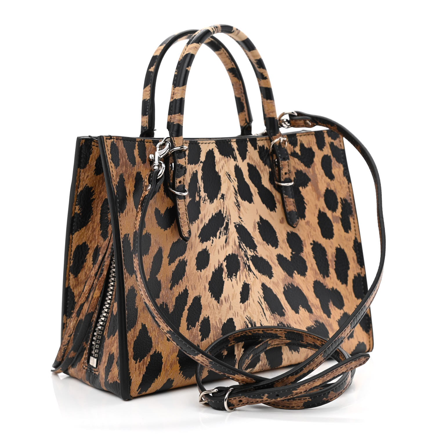 Balenciaga Grained Calfskin Leopard Print Papier Mini A4 Zip Around Tote Beige 4 of 15