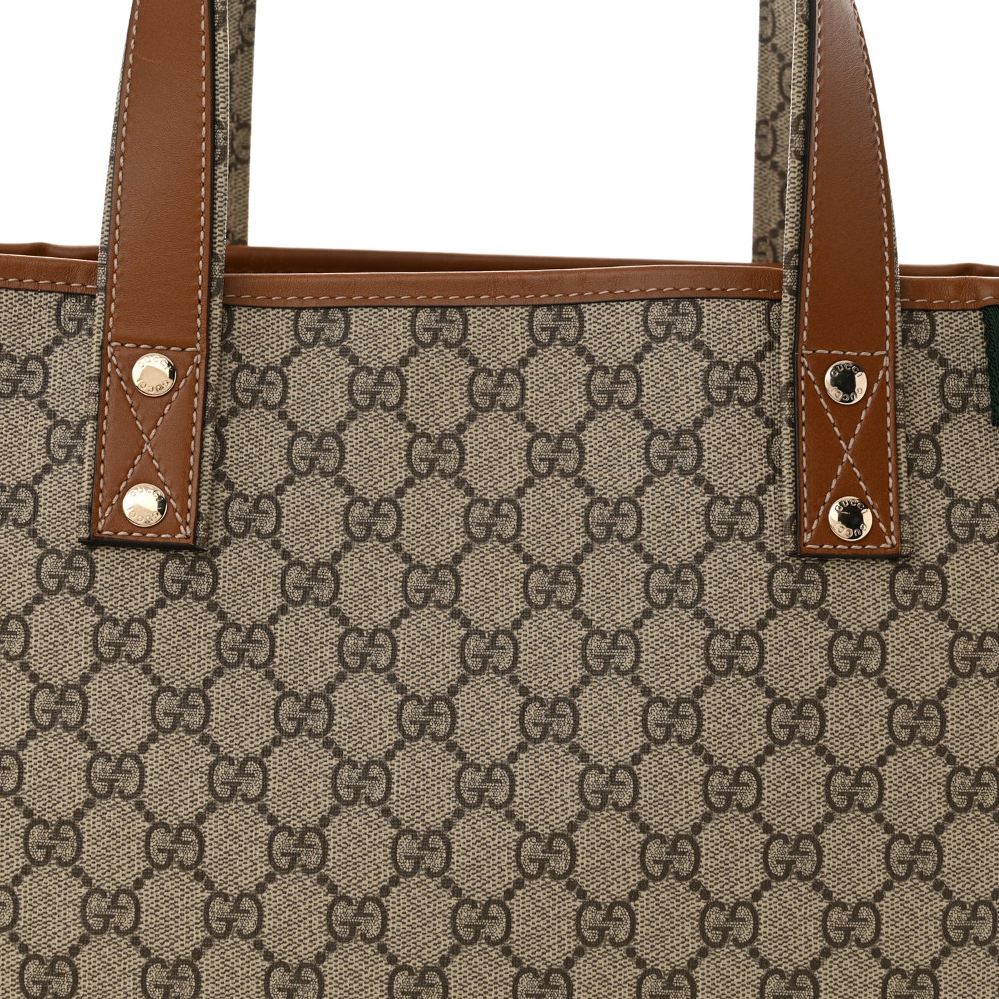 GG Plus Monogram Medium Signature Web Loop Tote Light Brown