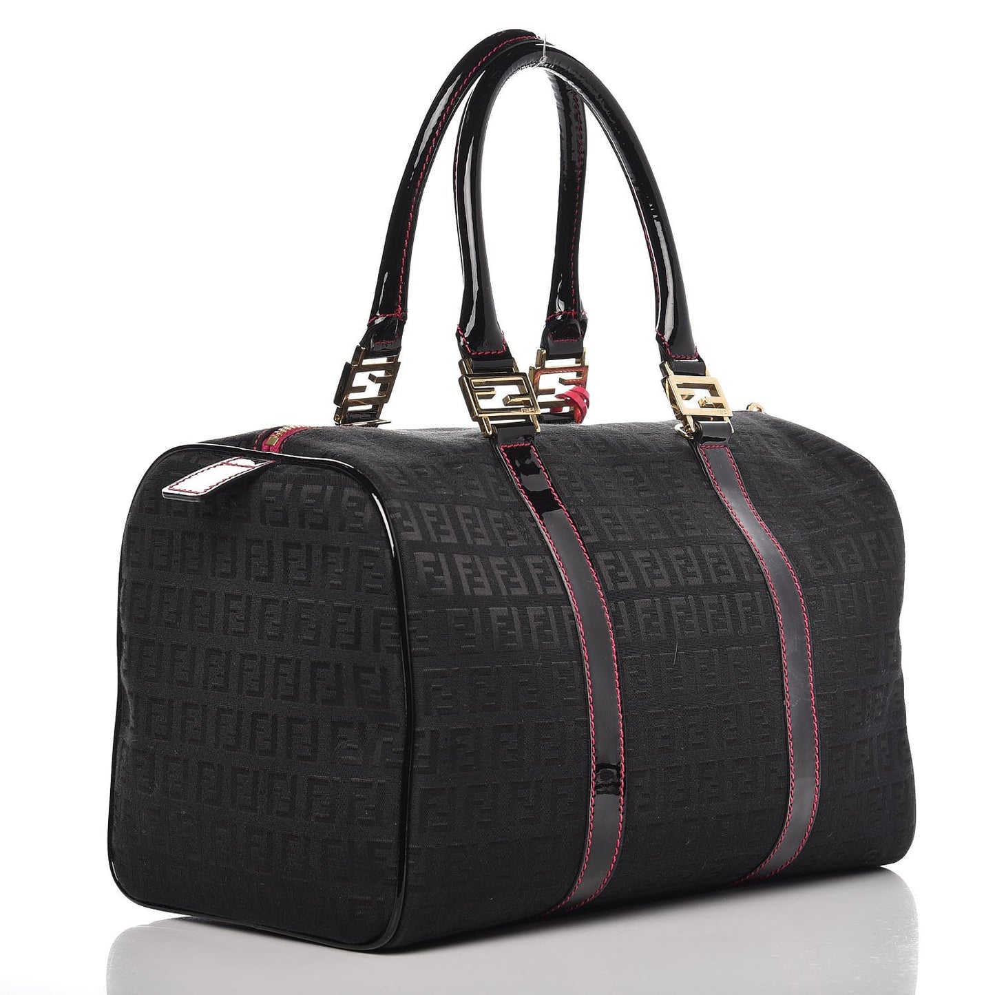 Zucchino Forever Boston Top Handle Bag Black Fuschia
