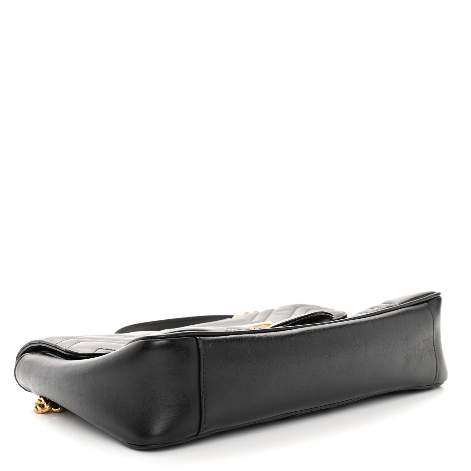 Gucci Calfskin Matelasse Medium GG Marmont Shoulder Bag Black 4 of 10