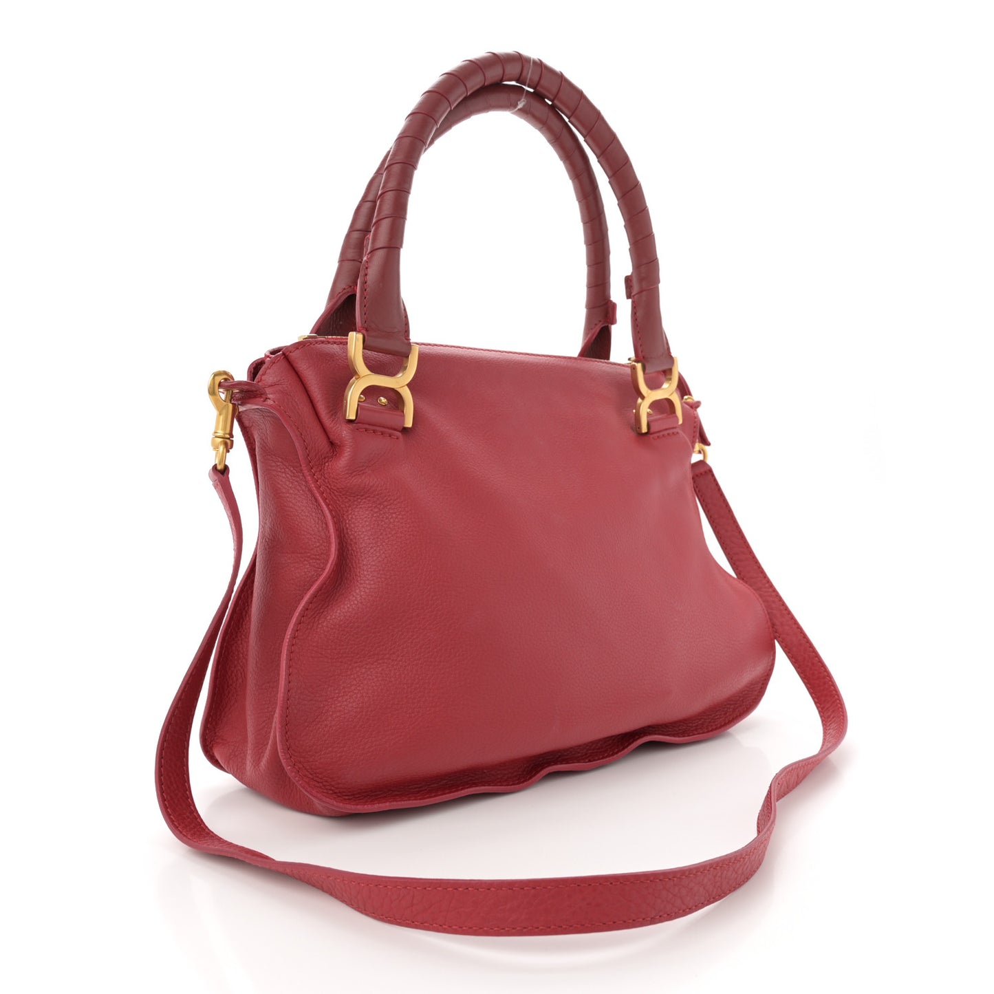 Calfskin Medium Marcie Satchel Red