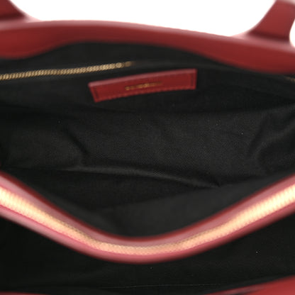Burberry Grainy Calfskin House Check Medium Banner Tote Crimson 5 of 10
