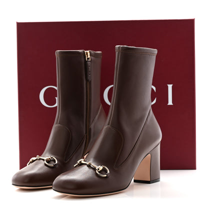 Gucci Nappa Horsebit Ankle Boots 38 New Chocolate 9 of 9