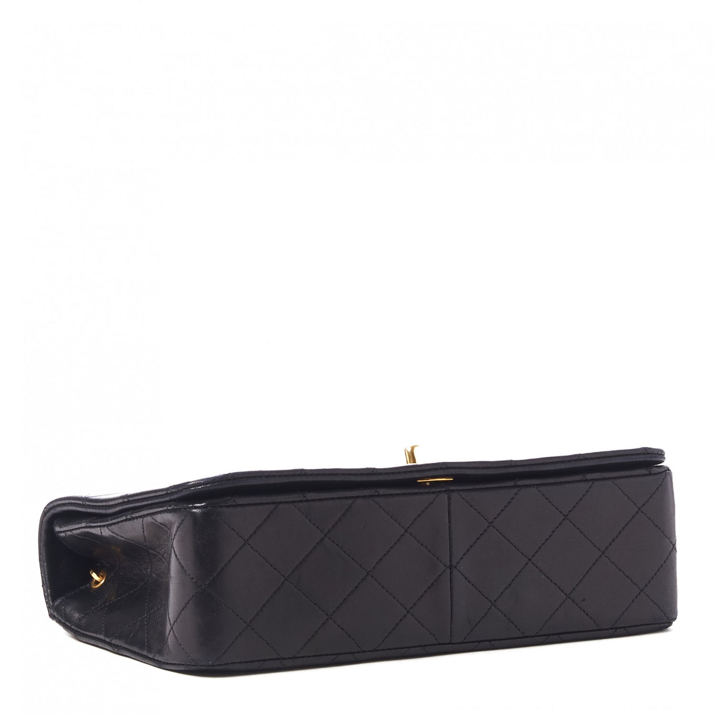 Lambskin Quilted Small Single Flap Black