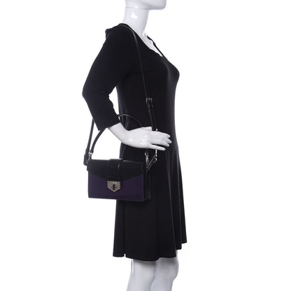 Prada Box Calfskin Shoulder Bag Black Viola 2 of 18