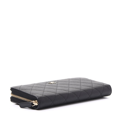 Chanel Caviar Quilted Large Gusset Zip Around Wallet Black 3 of 9