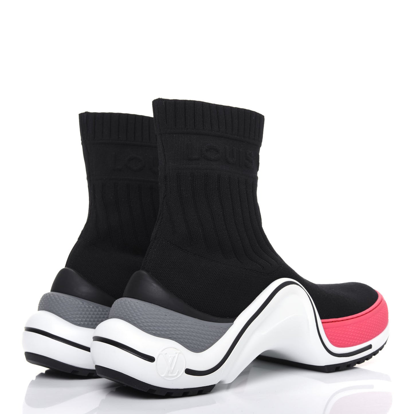 Stretch Textile LV Archlight Sneaker Boots 38 Fuchsia Black