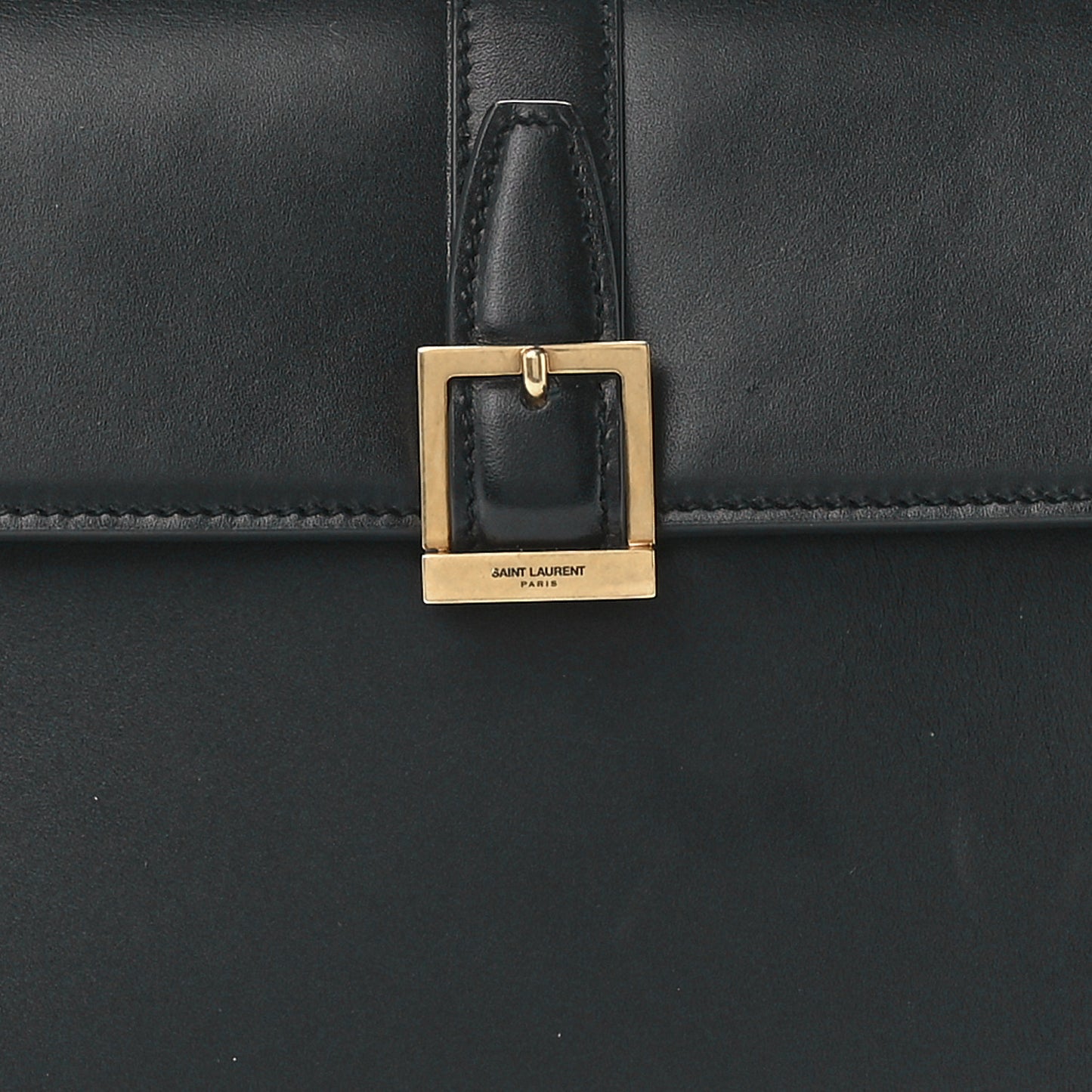 Shiny Calfskin Le Fermoir Top Handle Bag Small Black