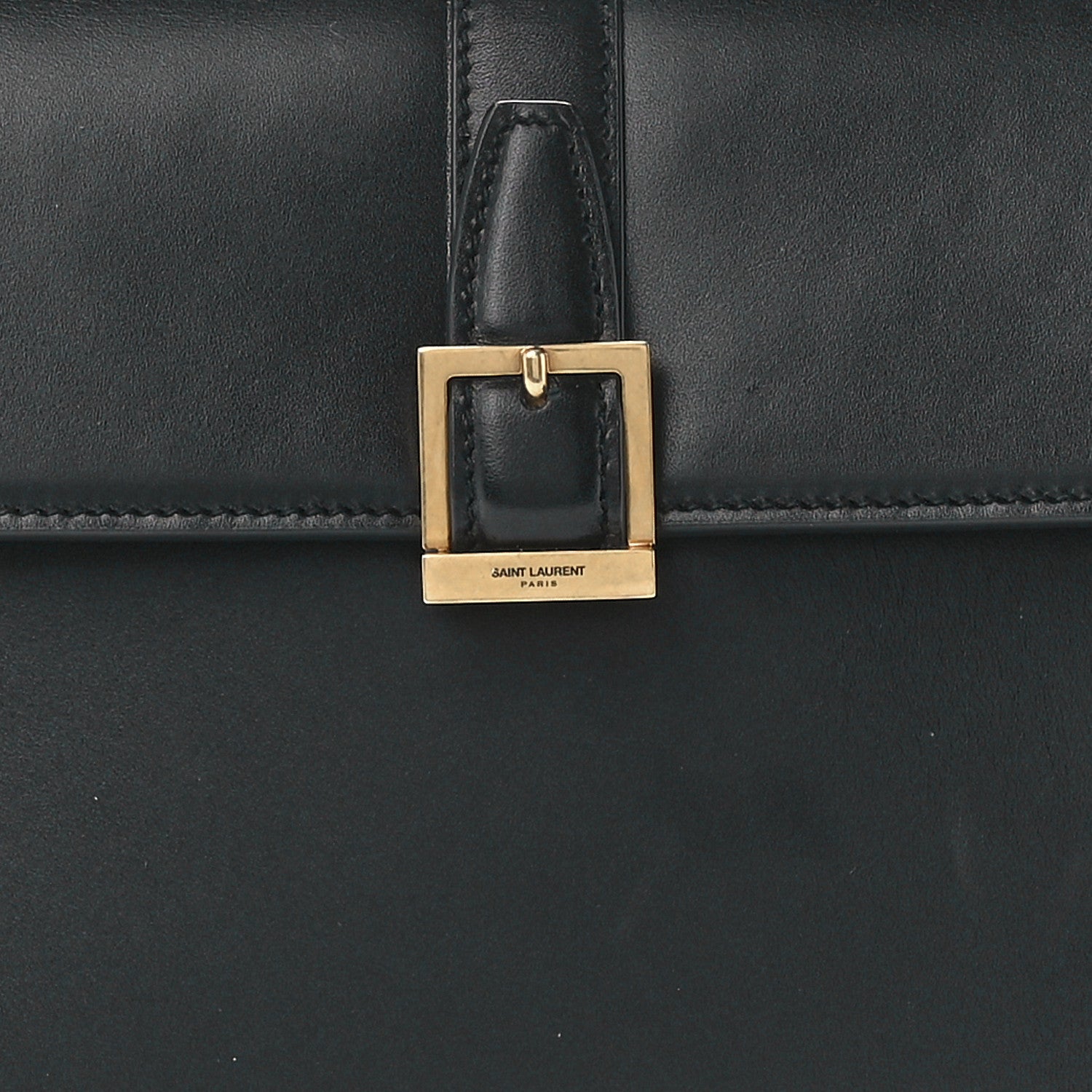 Saint Laurent Shiny Calfskin Le Fermoir Top Handle Bag Small Black 9 of 12