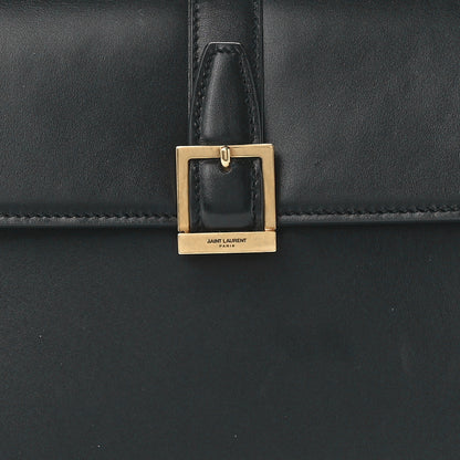 Saint Laurent Shiny Calfskin Le Fermoir Top Handle Bag Small Black 9 of 12
