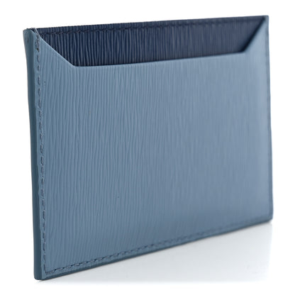 Prada Vitello Move Metal Card Holder Astrale Blue 3 of 7