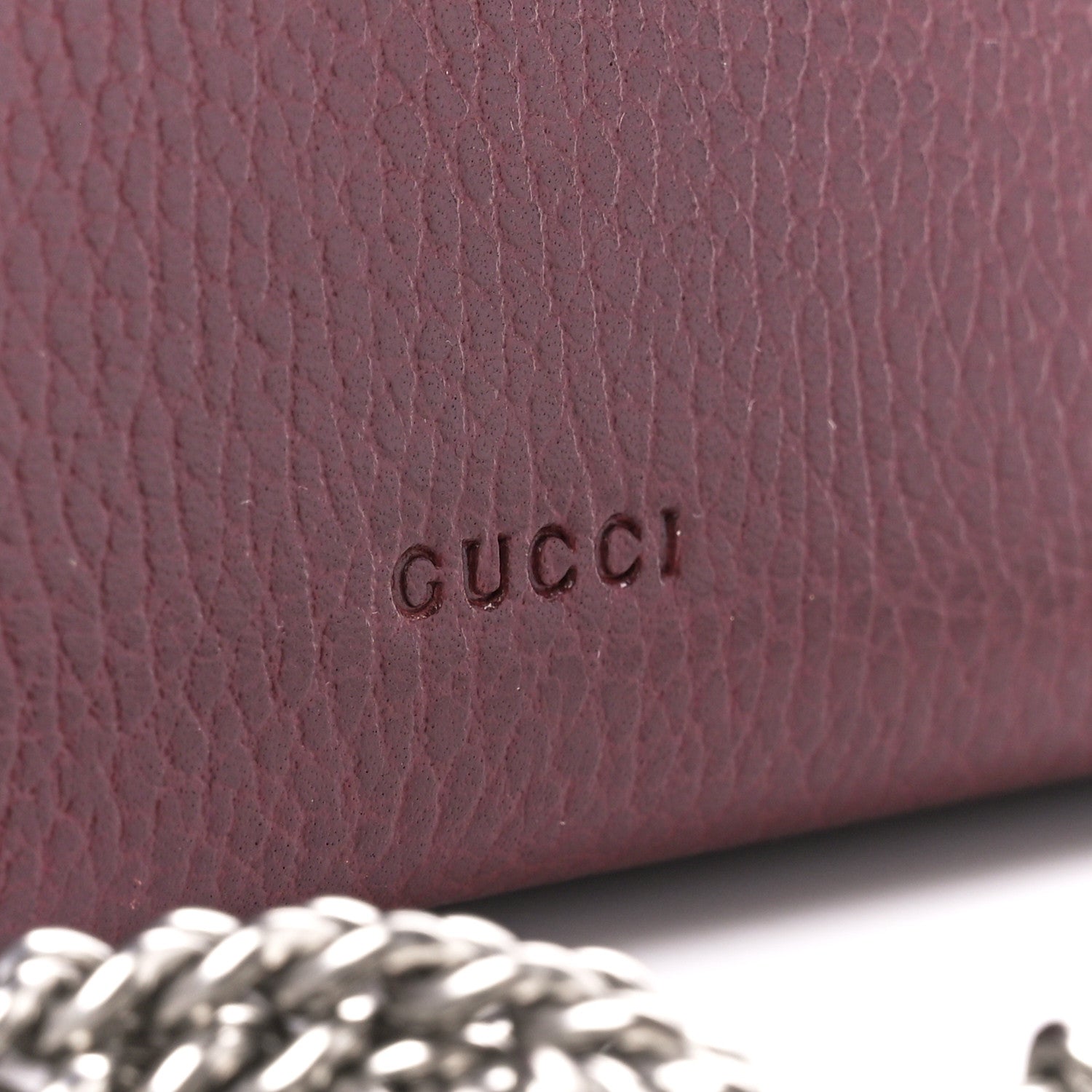 Gucci Dollar Calfskin Crystal Mini Dionysus Chain Wallet Vintage Bordeaux 8 of 11