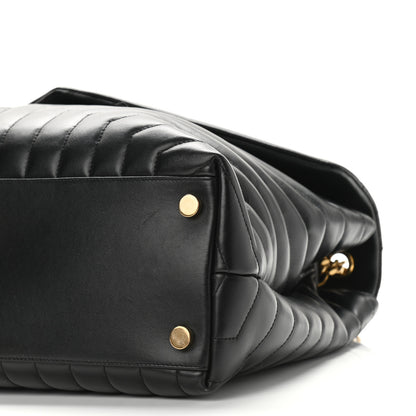 Saint Laurent Calfskin Y Quilted Monogram Large Loulou Chain Satchel Black 9 of 9
