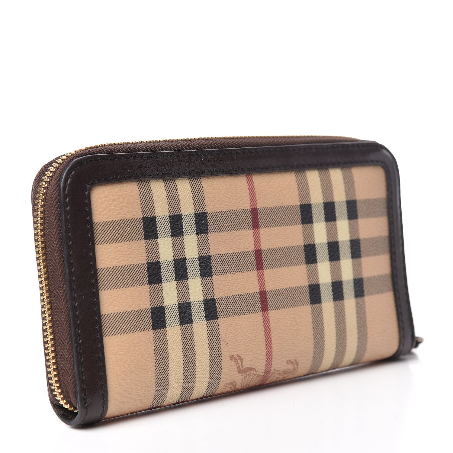 Burberry Haymarket Check Large Ziggy Zip Around Wallet Chocolate 3 of 9