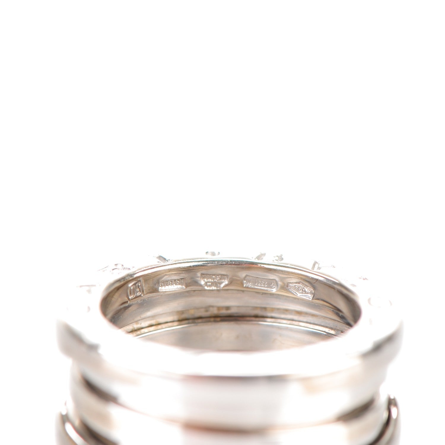 Bulgari 18K White Gold B.Zero1 3 Band Ring 50 5.25 6 of 6